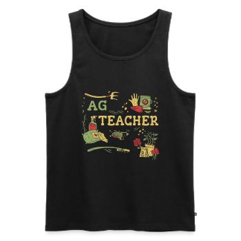 La formation des enseignants agricoles de demain - Débardeur bio Premium Homme - noir - Devant - AI Model Male 178 light (178cm)