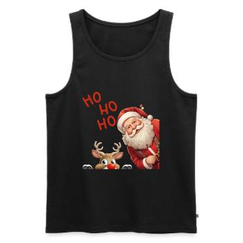 ho ho ho Santa Claus - Débardeur bio Premium Homme - noir - Devant - AI Model Male 178 light (178cm)