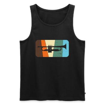 trompete - Männer Premium Bio Tank Top - Schwarz - Vorne - Michal (187cm)