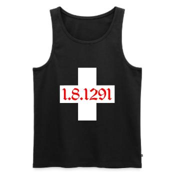 Schweiz T-shirt Geschenkidee - Männer Premium Bio Tank Top - Schwarz - Vorne - AI Model Male 178 light (178cm)