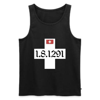Schweiz T-shirt Geschenkidee - Männer Premium Bio Tank Top - Schwarz - Vorne - AI Model Male 178 light (178cm)
