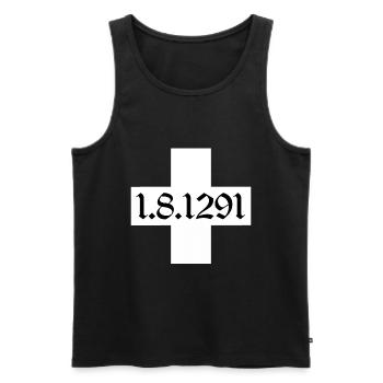 Schweiz T-shirt Geschenkidee - Männer Premium Bio Tank Top - Schwarz - Vorne - AI Model Male 178 light (178cm)