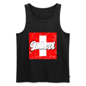 Schweiz T-shirt Geschenkidee - Männer Premium Bio Tank Top - Schwarz - Vorne - AI Model Male 178 light (178cm)