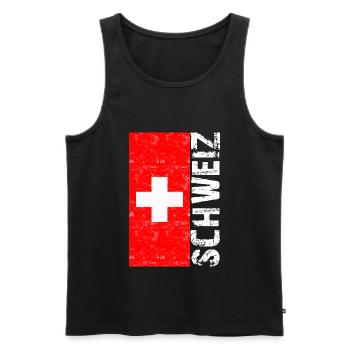 Schweiz T-shirt Geschenkidee - Männer Premium Bio Tank Top - Schwarz - Vorne - AI Model Male 178 light (178cm)