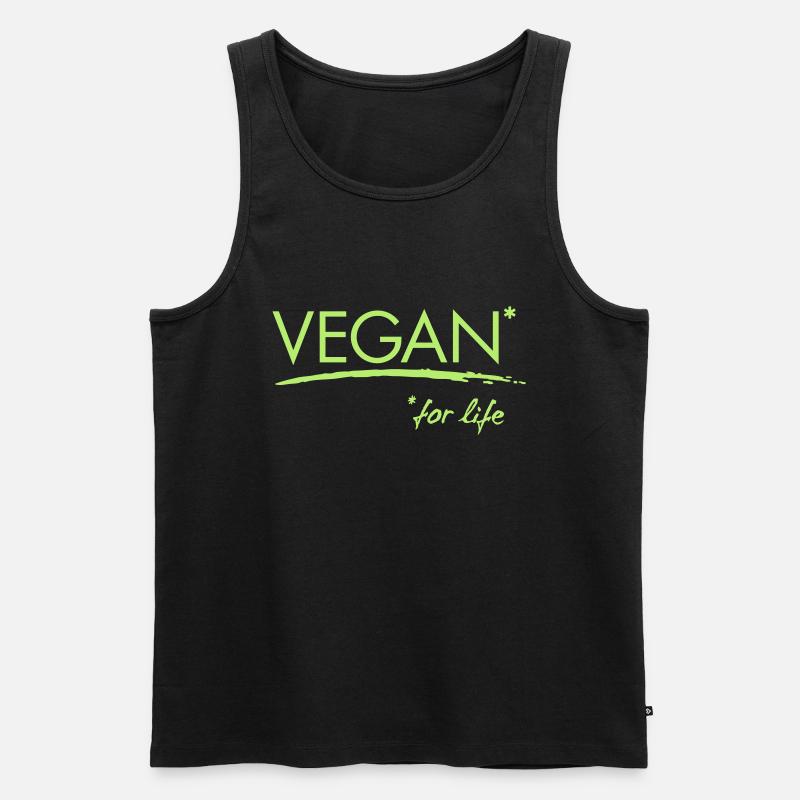 vegan for life v2 1c vector - Männer Premium Bio Tank Top - Schwarz