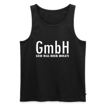 GmbH - Geh mal Bier holen - Männer Premium Bio Tank Top - Schwarz - Vorne - AI Model Male 178 light (178cm)