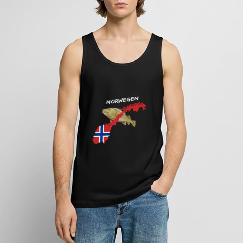 norway cod card cod hunter gift Men's Premium Organic Tank Top