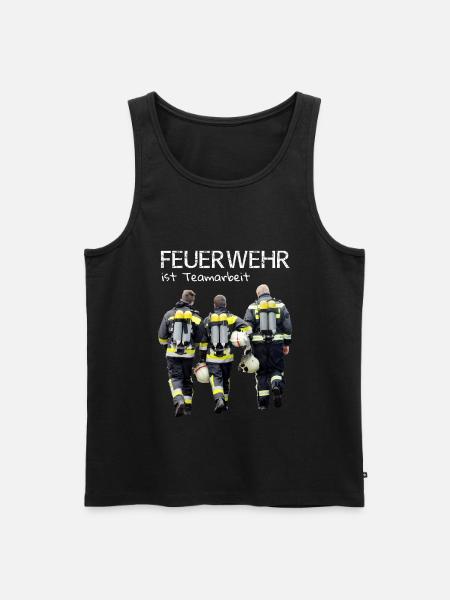 Feuerwehr ist Teamarbeit - Männer Premium Bio Tank Top - Schwarz