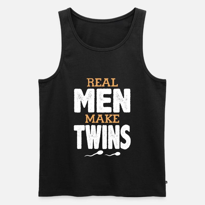 Real Men make Twins - Männer Premium Bio Tank Top - Schwarz