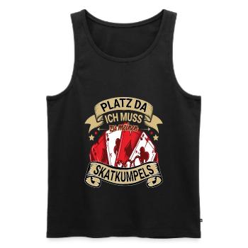 Skat Kartenspiel Design für einen Skatspieler - Männer Premium Bio Tank Top - Schwarz - Vorne - Michal (187cm)