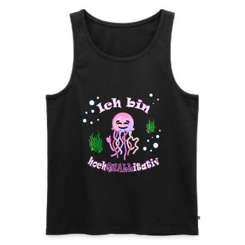 Lustige Thumbsup Qualle: Hochquallitativ - Männer Premium Bio Tank Top - Schwarz - Vorne - Michal (187cm)