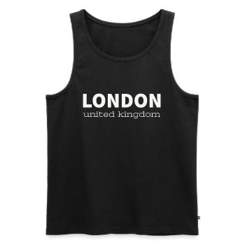 LONDRES - Débardeur bio Premium Homme - noir - Devant - Michal (187cm)