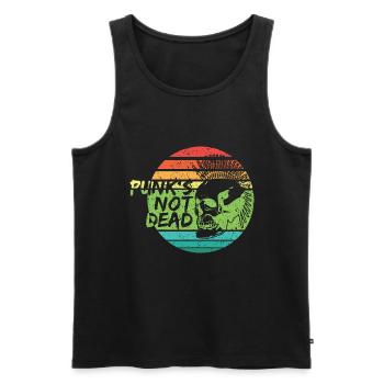 Punk's not dead Punkrock Musik Punker Retro Punk - Männer Premium Bio Tank Top - Schwarz - Vorne - Michal (187cm)