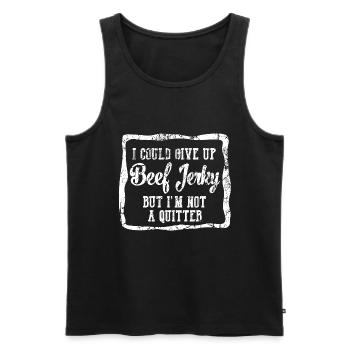 I could give up beef jerky, but I'm not a - Men's Premium Organic Tank Top - black - Front - Michal (187cm)