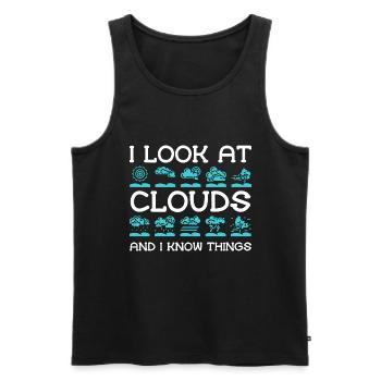 Ich Sehe Die Wolken An Und Weiß Dinge - - Männer Premium Bio Tank Top - Schwarz - Vorne - Michal (187cm)