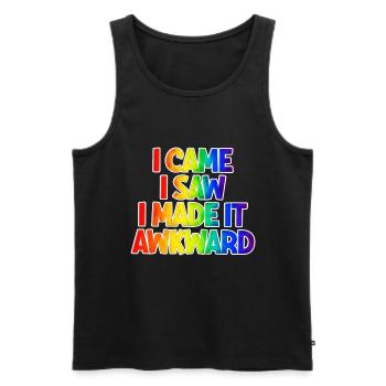 I Came I Saw I Made It Awkward Funny Saying - Men's Premium Organic Tank Top - black - Front - AI Model Male 178 light (178cm)