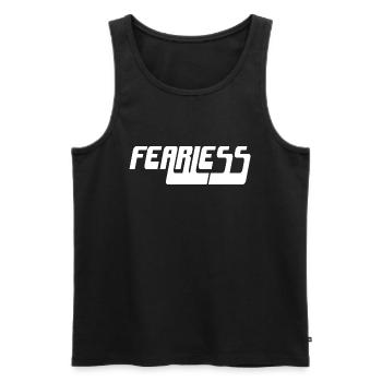 Fearless - Männer Premium Bio Tank Top - Schwarz - Vorne - AI Model Male 178 light (178cm)