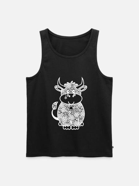 Cow Drawing - Men's Premium Organic Tank Top - black