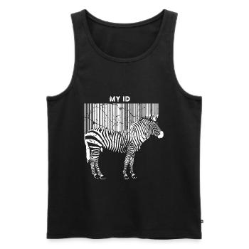 Bandes Zebra - Débardeur bio Premium Homme - noir - Devant - AI Model Male 178 light (178cm)