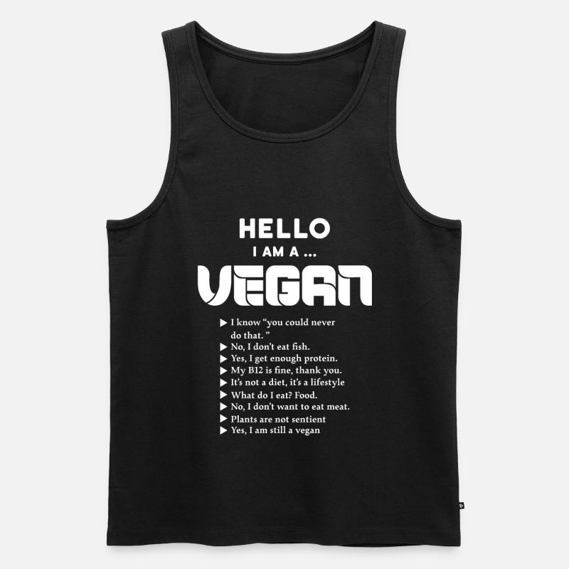 Ich Bin Vegan - Männer Premium Bio Tank Top - Schwarz