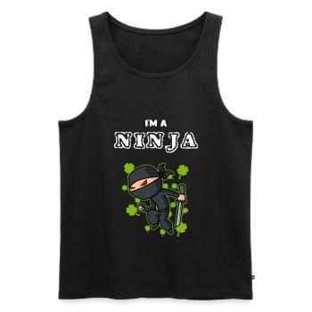 Ninja - Männer Premium Bio Tank Top - Schwarz - Vorne - Michal (187cm)
