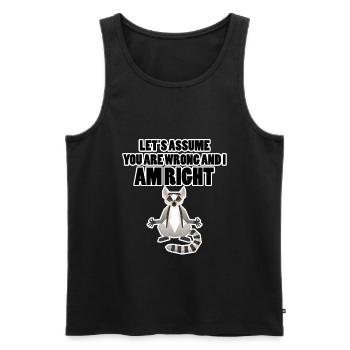 Lemur Schlaumeier - Men's Premium Organic Tank Top - black - Front - AI Model Male 178 light (178cm)