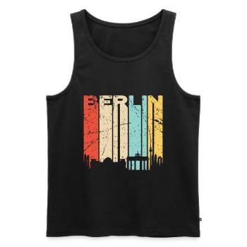 Capitale Berlin - Débardeur bio Premium Homme - noir - Devant - AI Model Male 178 light (178cm)