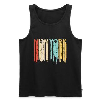 New York - Männer Premium Bio Tank Top - Schwarz - Vorne - Michal (187cm)