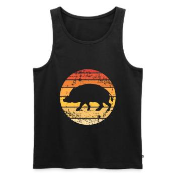 Wild boar - Men's Premium Organic Tank Top - black - Front - AI Model Male 178 light (178cm)