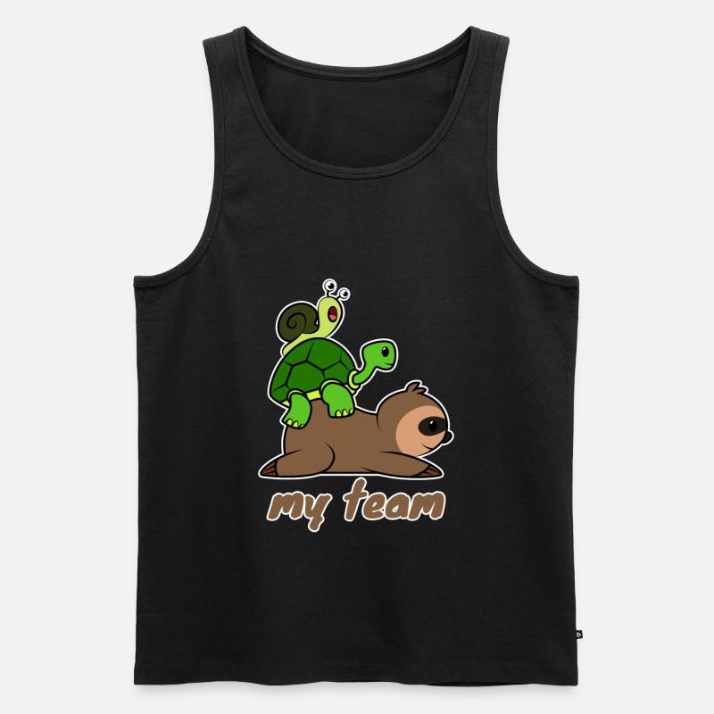 Team Langsam - Männer Premium Bio Tank Top - Schwarz