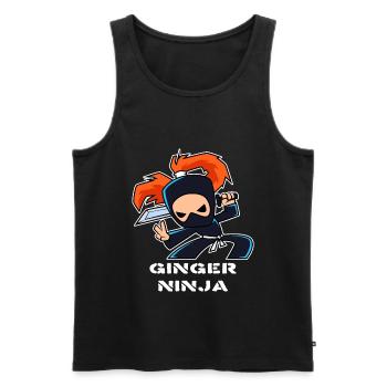 Ginger Ninja - Männer Premium Bio Tank Top - Schwarz - Vorne - AI Model Male 178 light (178cm)