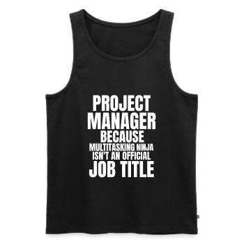 Projekt Manager - Männer Premium Bio Tank Top - Schwarz - Vorne - AI Model Male 178 light (178cm)