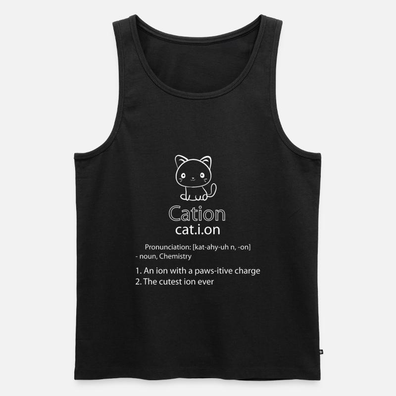 Cation Katze Ion - Männer Premium Bio Tank Top - Schwarz
