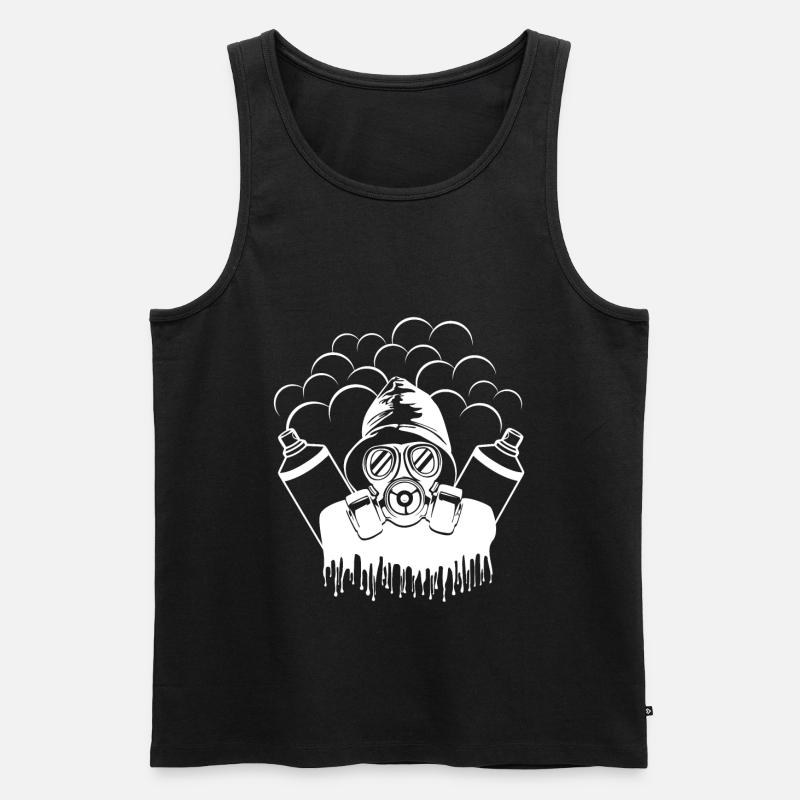 Graffiti Sprayer - Männer Premium Bio Tank Top - Schwarz