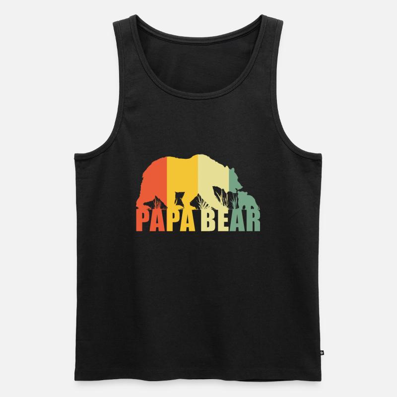 Papa Bär - Männer Premium Bio Tank Top - Schwarz