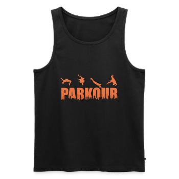 Parkour - Débardeur bio Premium Homme - noir - Devant - Michal (187cm)