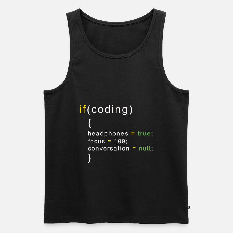 Coder coding - Men's Premium Organic Tank Top - black