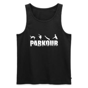 Coureur de parkour - Débardeur bio Premium Homme - noir - Devant - AI Model Male 178 light (178cm)