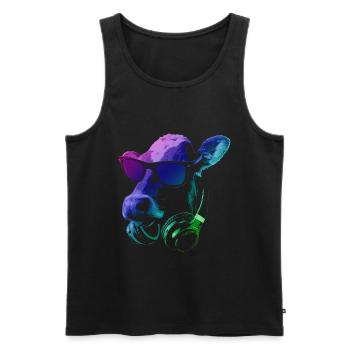 COW DJ - Débardeur bio Premium Homme - noir - Devant - Michal (187cm)
