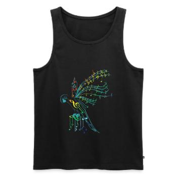 Bird of music - Men's Premium Organic Tank Top - black - Front - Michal (187cm)