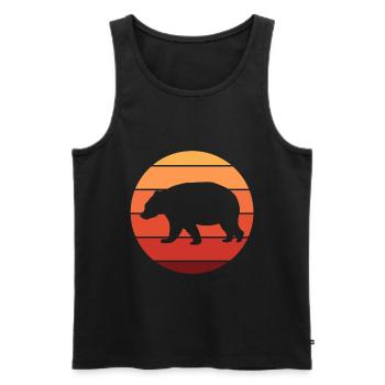 Ours animal sauvage - Débardeur bio Premium Homme - noir - Devant - Michal (187cm)
