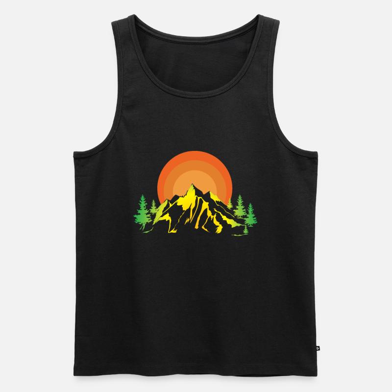 Berglandschaft - Männer Premium Bio Tank Top - Schwarz