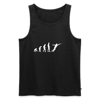 Fechten Evolution T-Shirt - Männer Premium Bio Tank Top - Schwarz - Vorne - AI Model Male 178 light (178cm)