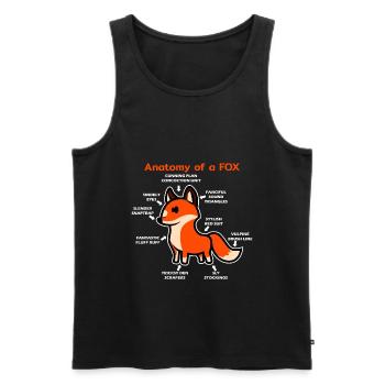Anatomie d'un renard - Débardeur bio Premium Homme - noir - Devant - Michal (187cm)