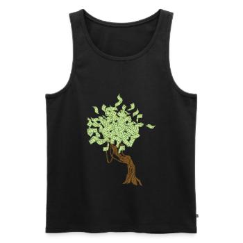 arbre d'argent - Débardeur bio Premium Homme - noir - Devant - AI Model Male 178 light (178cm)