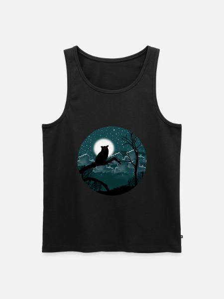 Nachteule Sternenhimmel - Männer Premium Bio Tank Top - Schwarz