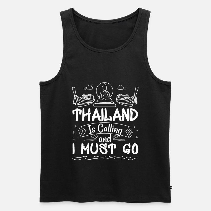 Thailand Ruft - Männer Premium Bio Tank Top - Schwarz