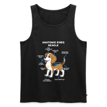 Anatomie d'un beagle - Débardeur bio Premium Homme - noir - Devant - Michal (187cm)