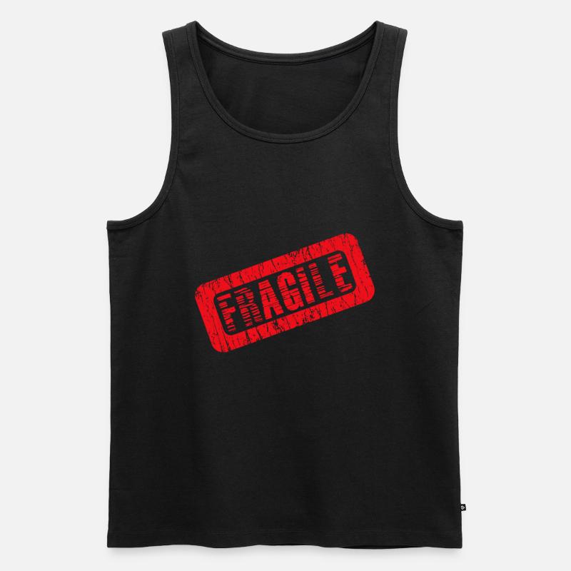 Fragil - Männer Premium Bio Tank Top - Schwarz