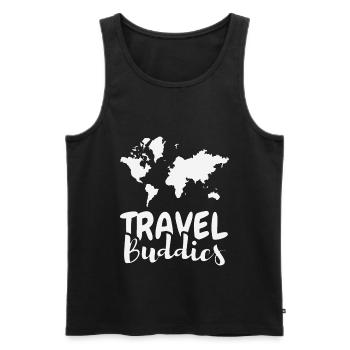 Reise Buddies - Männer Premium Bio Tank Top - Schwarz - Vorne - AI Model Male 178 light (178cm)